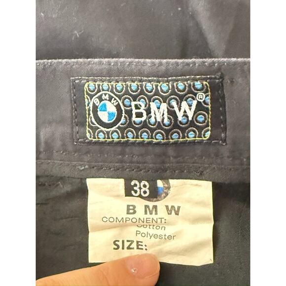 BMW Trousers Pants Men Black Flat Front Career Work Suit Pants Preppy 38x28 Car - Picture 3 of 8